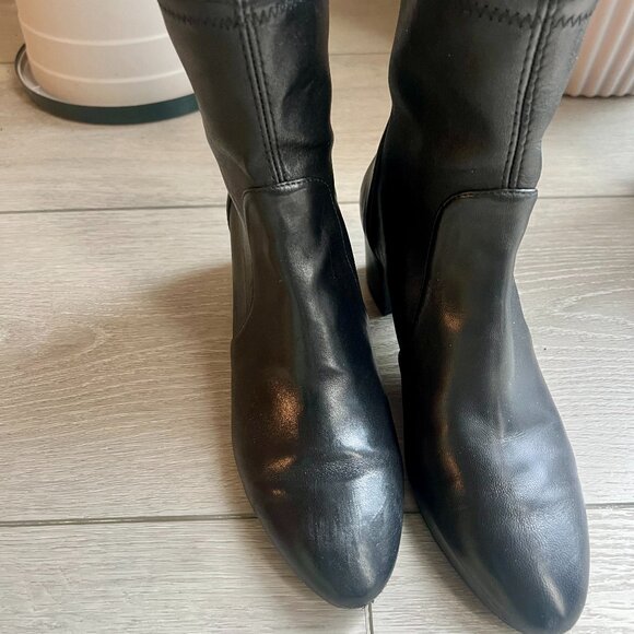 Stuart Weitzman Black Leather Boots – Size 5 (Worn Once!) - Picture 2 of 5